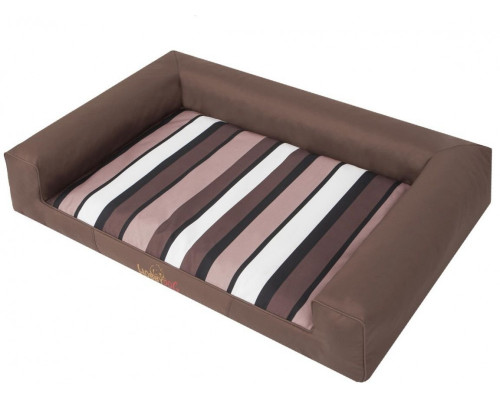 HOBBYDOG Dog bed Victoria light brown with stripes XXL 118x78