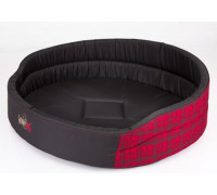 HOBBYDOG Foam bed - Red, checkered 83x68