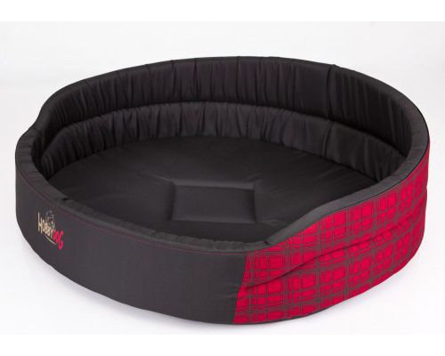 HOBBYDOG Foam bed - Red, checkered 83x68