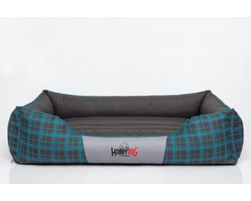HOBBYDOG Prestige dog bed - Graphite/blue check L