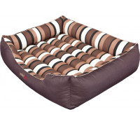 HOBBYDOG Comfort bed - Brown/stripes L