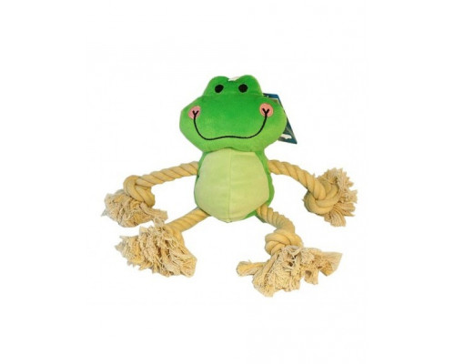 Suņu rotaļlieta YARRO  Happy Frog with a rope 36cm
