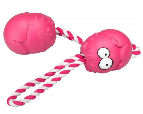 Suņu rotaļlieta EBI Coockoo Toy Bumpies + Rope Pink Strawberry M 7-16kg 8.5x6.8x5.8cm