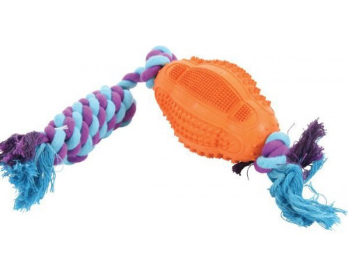 Suņu rotaļlieta Zolux Rugby ball with a rope of 11 cm