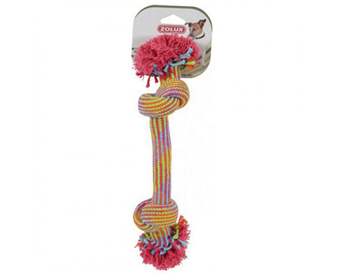 Игрушка для собаки Zolux Rope toy, 2 knots, colored 30 cm