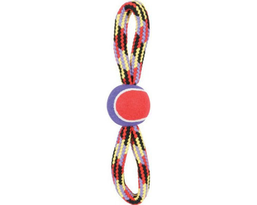 Игрушка для собаки Zolux Rope with a tennis ball, figure eight 36 cm