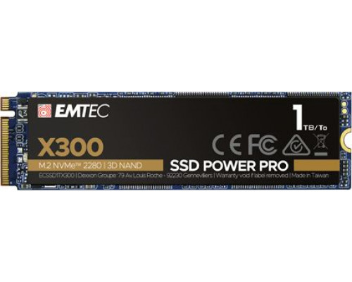 SSD 1TB SSD Emtec X300 Power Pro 1TB M.2 2280 PCI-E x4 Gen3 NVMe (ECSSD1TX300)