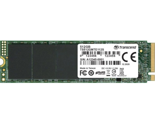 SSD 512GB SSD Transcend 112S 512GB M.2 2280 PCI-E x4 Gen3 NVMe (TS512GMTE112S)