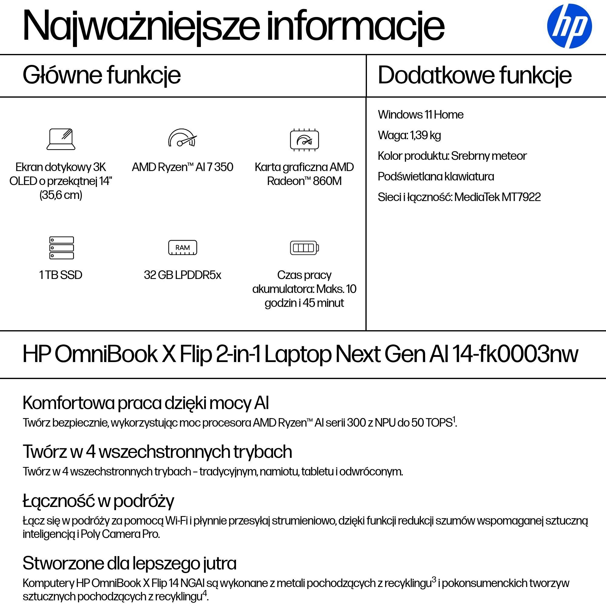 Laptop HP OmniBook X Flip 2-in-1
